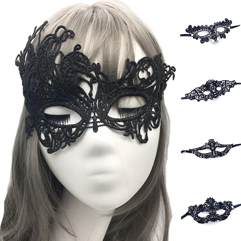 

Сексуальная Женская кружевная маска для ночного клуба, Хэллоуин для маскарада, Женский реквизит для косплея, костюм для выпускного вечера, черная ажурная маска «Королева глаз»