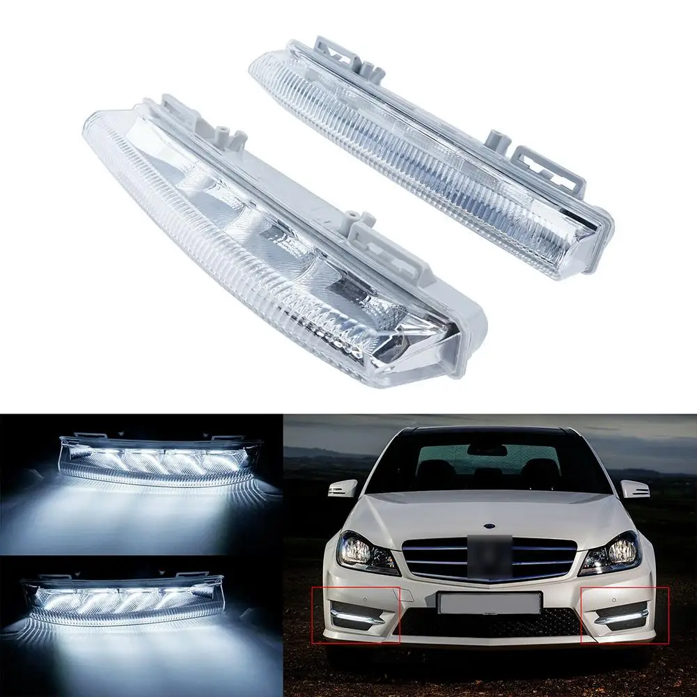 

1 Pair Led DRL Front Bumper Fog Light Bar Lamp Daytime Running Lights Compatible For W204 W212 S212 C207 R172 Dropship