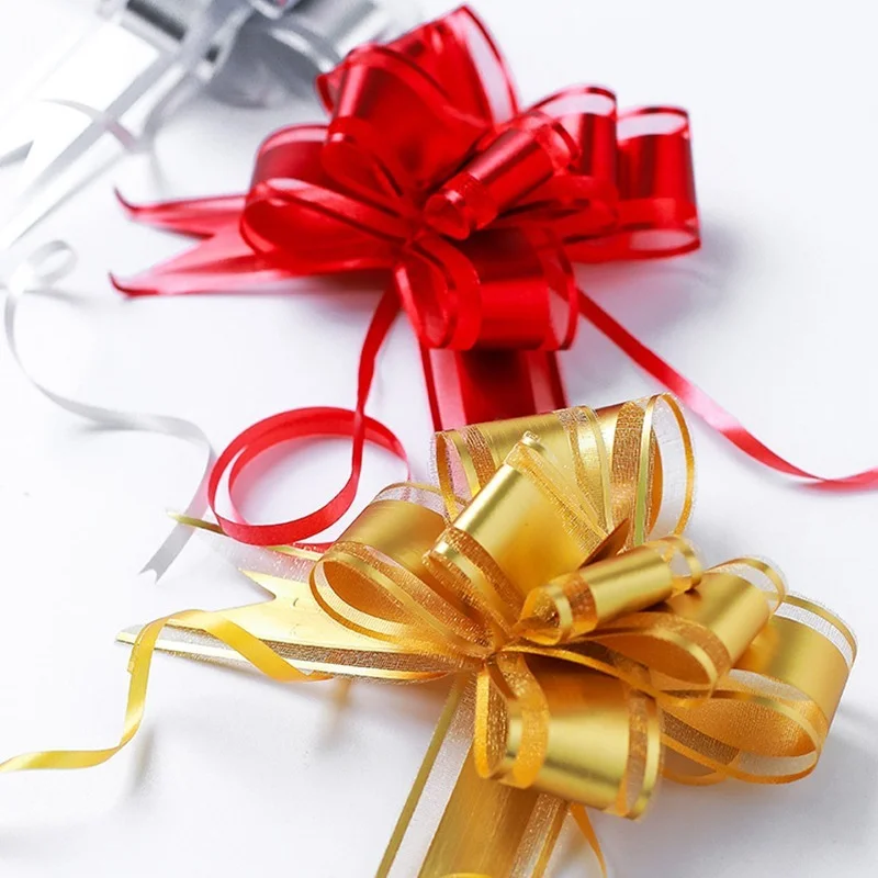 

Gift Packing Pull Bow Ribbons 10pcs/lot Home Decoration DIY Pull Flower Ribbons Gift Wrapping Wedding Birthday Party Supplies