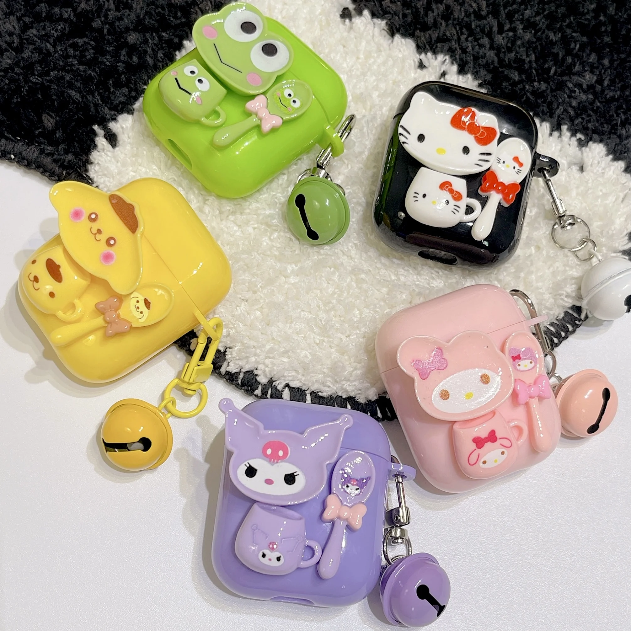 

3D Sanrio Hello Kitty Kero Kero Keroppi Pom Pom Purin Earphones Case for Apple AirPods Air Pods 1 Pro 2 3 Protective Cover Box