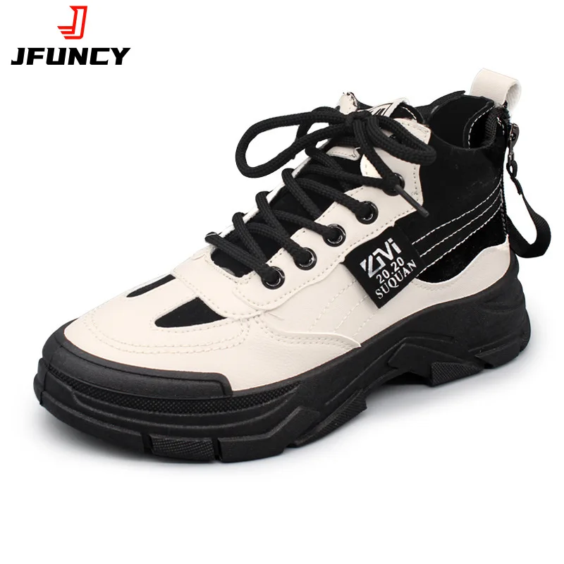 

JFUNCY 2022 Spring Autumn Women's Sports Shoes New High-Top Flats Fashion Cool Girl Student Women Shoe Casual Woman Sneakers