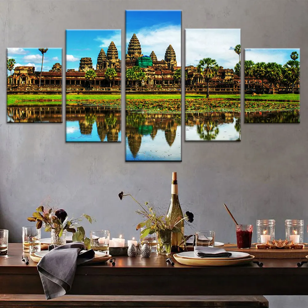 

Artsailing Mosque Canvas HD 5 Pieces Art Paintings For Islamic Wall Posters Muslim Decorative Pictures Room Decoration Aesthetic