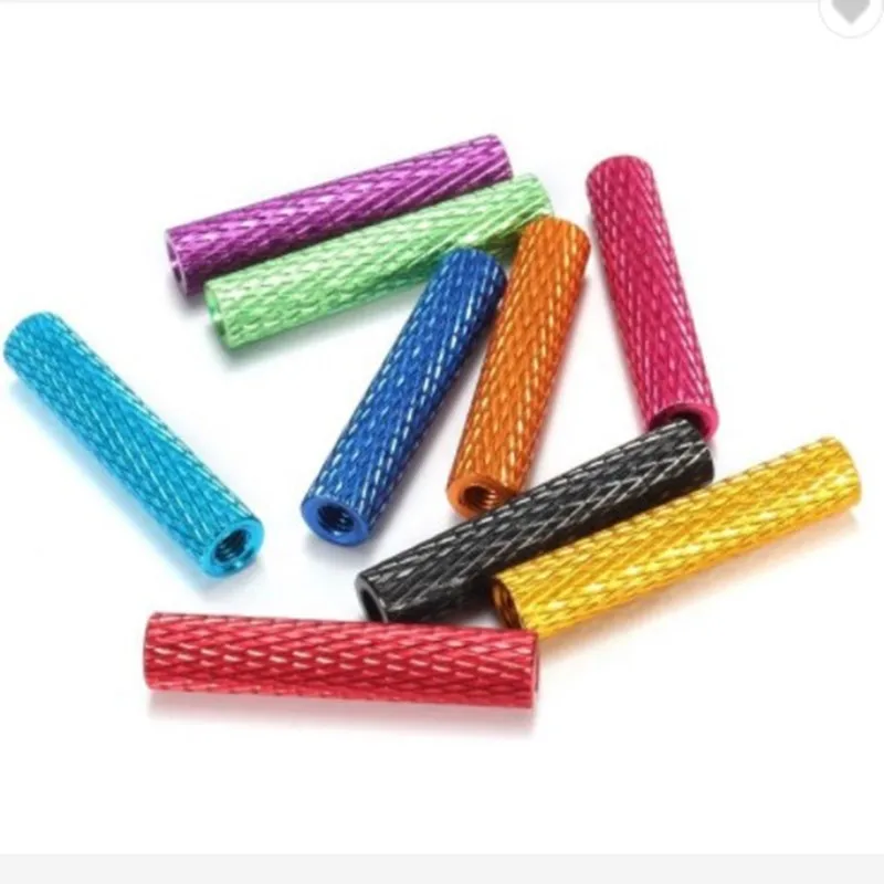 10pcs/lot m3 3mm colourful aluminum knurled spacer standoff m3x10/15/20/25/28/30/35/37/40/45/50 | Screws