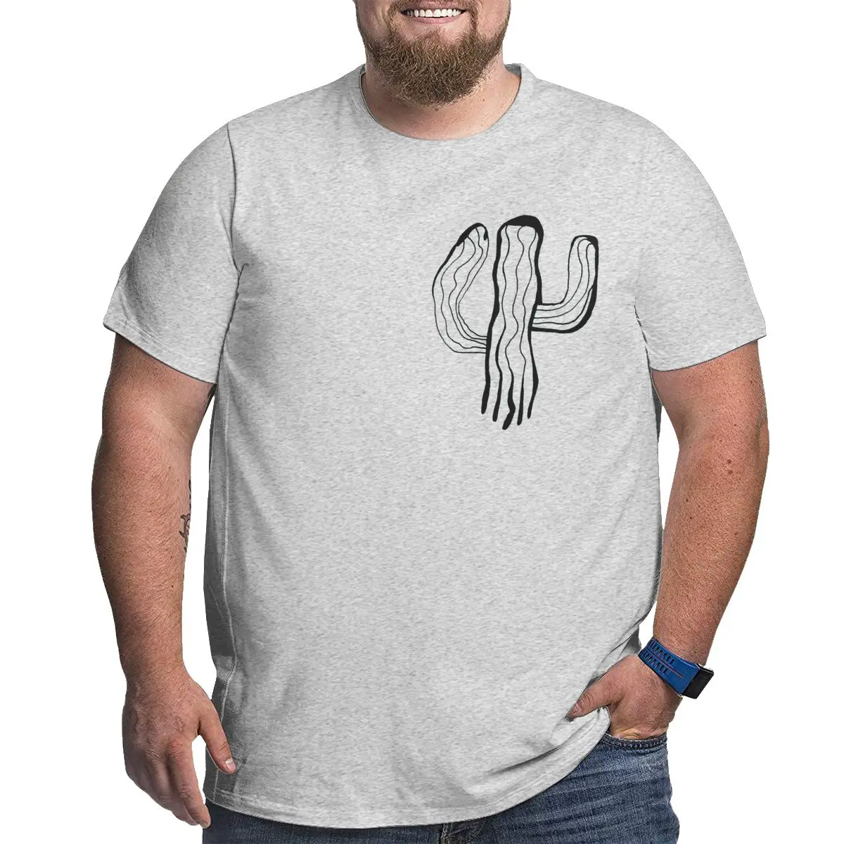 

Cactus And Cactus And Big Size Graphic Cool Plus Size T-shirt Geeky Big Tall Man Oversized Tees Tops