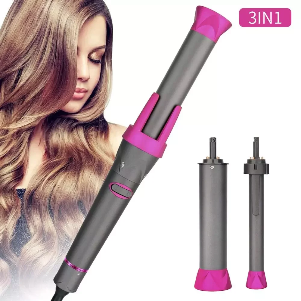 3 IN 1 Automatic Curling Iron  Interchangeable Rotating Hair Curler Ceramic Professional Hair Curlers Rollers Curl Irons Wand