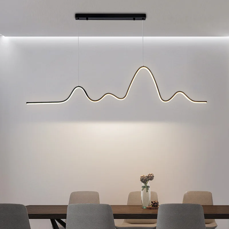 Nordic Extremely Simple Long Strip Led Pendant Lights Modern Simple Restaurant Hanging Light Fixture Indoor Lighting Suspendu