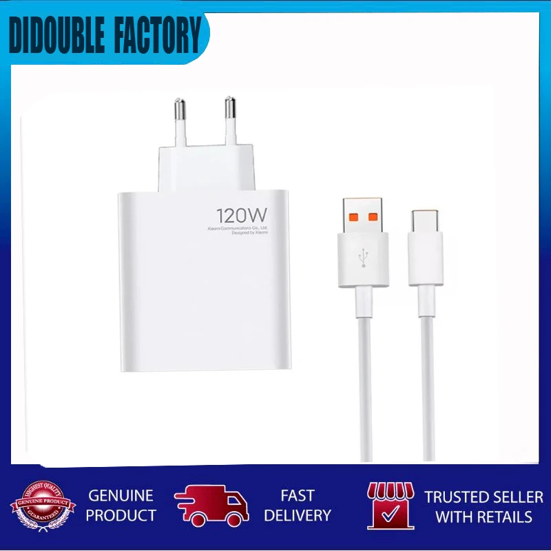 

For Xiaomi Original 120w Max EU Charger Fast Charge 6A Type C Data Cable For Xiaomi 10 11 12 Mix 4 11T 12S 12T Pro Poco F4 GT C