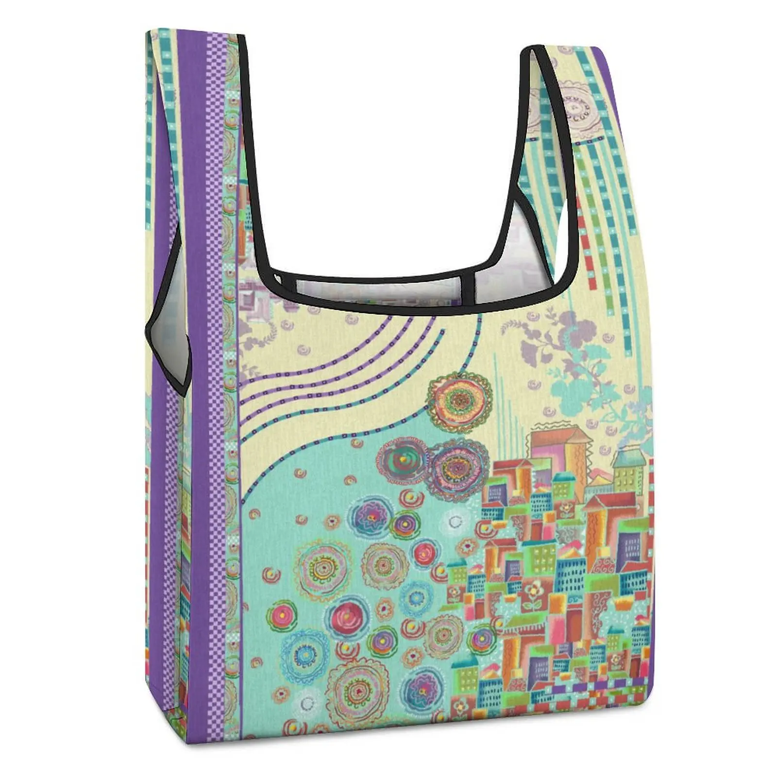 Customized Printed Bags Shopper Shoulder Bag Ethnic Exoticism Shopping Tote Casual Woman Foldable Handbag Custom Pattern