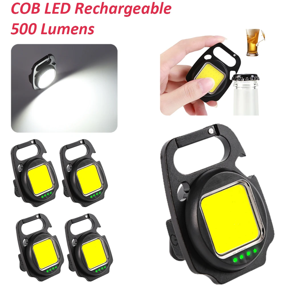 

Mini LED Flashlight Work Light Portable Pocket Flashlight Keychains USB Rechargeable For Camping Small Light 500 Lumens