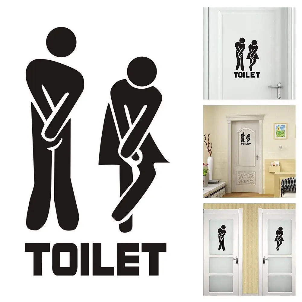 

Funny Women Men Self Adhesive Removable Sticker Door Women Men Self-Adhesive Removable Wall Door Sticker Toilet Sign Decal Decor