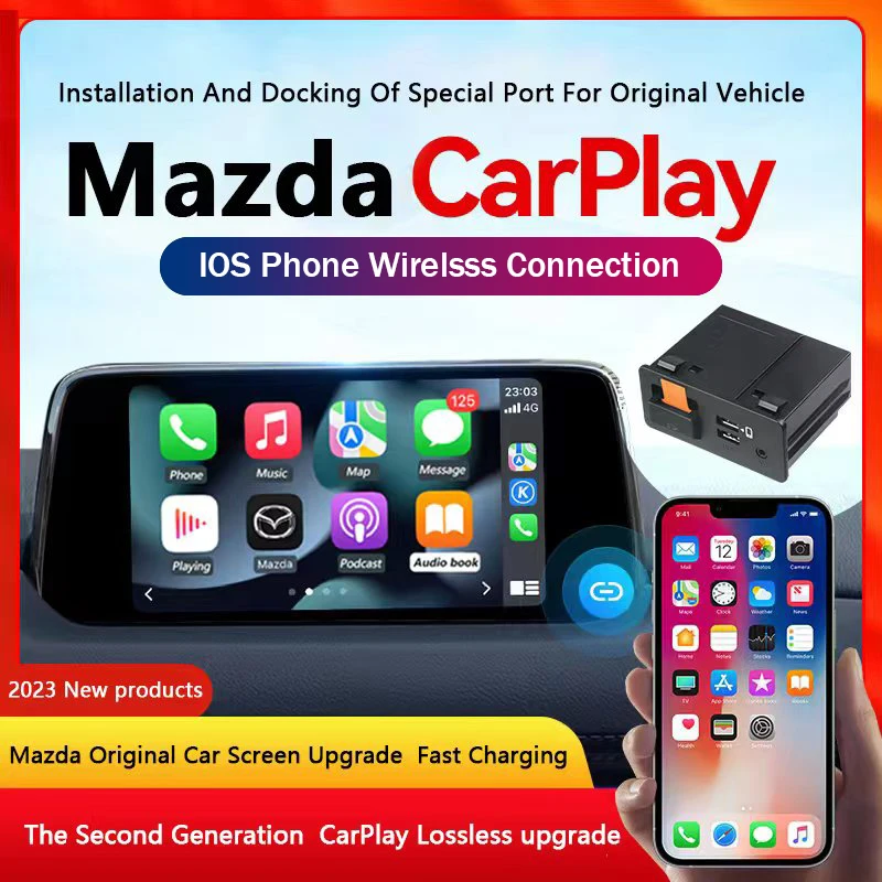 Беспроводной автомобильный USB-адаптер Apple CarPlay, OEM-концентратор для модификации Mazda 2 3 6 CX30 CX5 CX8 CX9 MX5 Miata TK78669U0C комплект