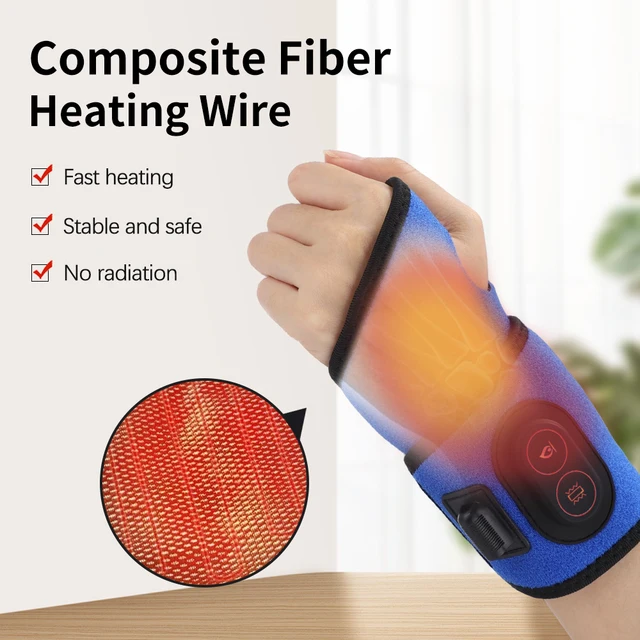 Electric Heating Vibrate Wrist Band With Wormwood Bag Fitness Wrister Joint Care Hand Wrist Protection Heating Bracer Heath Care 2