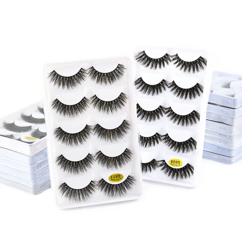 

SHIDISHANGPIN 3/5 pair 3d Mink Lashes strip faux lashes natural volume eyelash extension new Make up beauty Individual Eyelashes