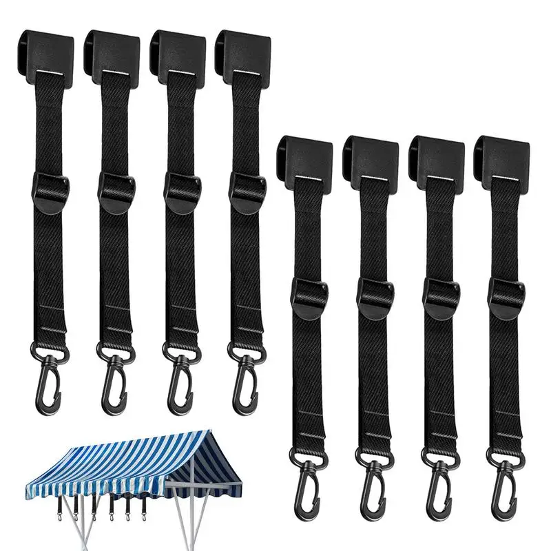 

Canopy Hung Hooks Tarp Tent Canopy Hooks Clips 8pcs Adjustable Clamp Hanger Camping Accessories Multi Purpose Hook For Outdoor