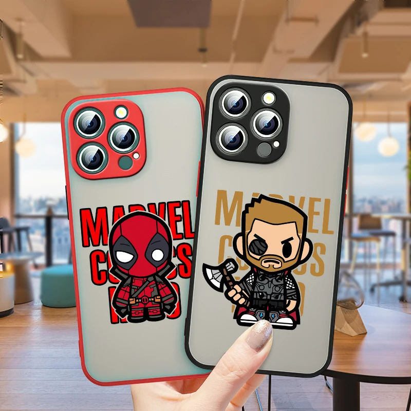 

Marvel Avengers Thanos For Apple iPhone 13 12 11 Pro Max Mini XS Max X XR 6 7 8 Plus SE Frosted Translucent Phone Case