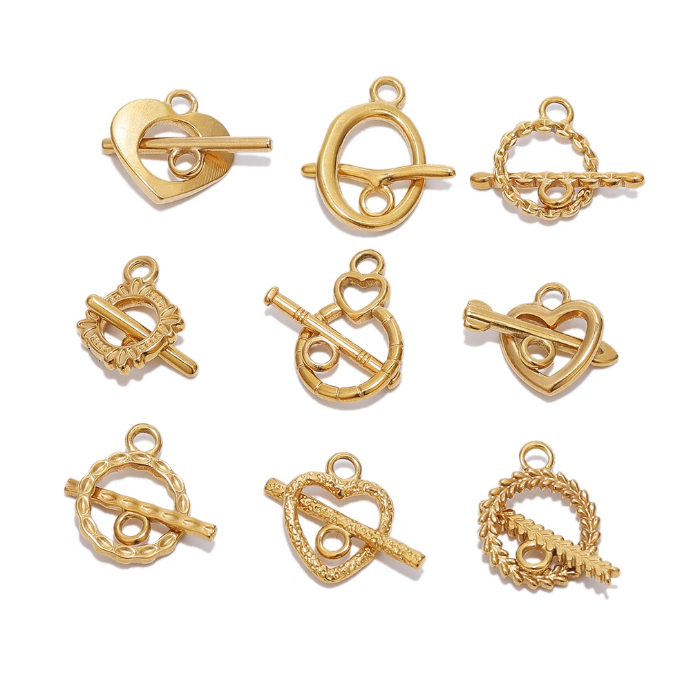 

4 Sets Stainless Steel Gold Toggle OT Clasps for DIY Jewelry Making Necklaces Connectors Fasteners Bracelets Hooks Supplies
