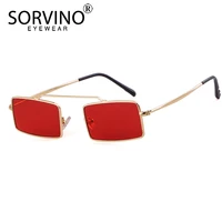 sorvino small square sunglasses for women 2022 brand designer flat top steampunk metal rectangular hipster sun glasses red sp271