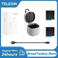 telesin battery charger storage set for gopro hero 8 black battery charging for go pro hero 8 hero 7 6 5 black camera bateria
