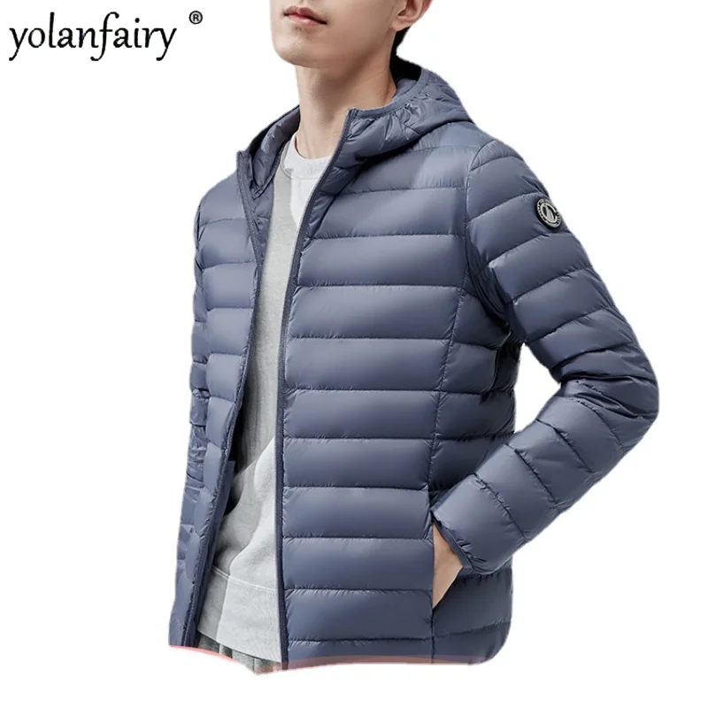 

Winter Autumn New Men Clothing Light Down Coat Men's Short Basic Simple Fashion Casual Warm Down Jacket Men's Hooded Jacket FCY