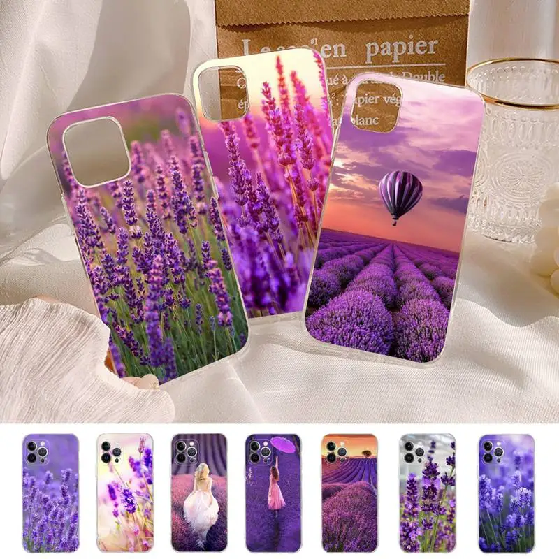 

Lavender flower Phone Case For iPhone XR X XS Max 14 13 Pro Max 11 12 Mini 6 7 8 plus SE 2020 Printing Cover