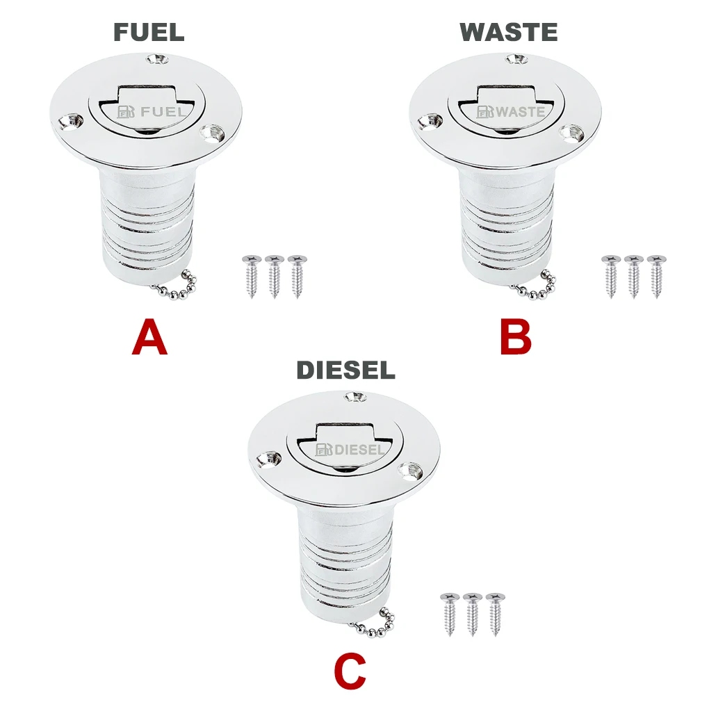 

38mm Boat Fill Cap Stainless Steel Yacht Reservoir Cover Truck Trailer Tractor Vehicle Mirror Polish Automobile Supplies