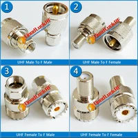 4 pcslot kit set f to uhf pl259 so239 connector f to uhf male female plug f uhf tv brass straight rf coaxial adapters