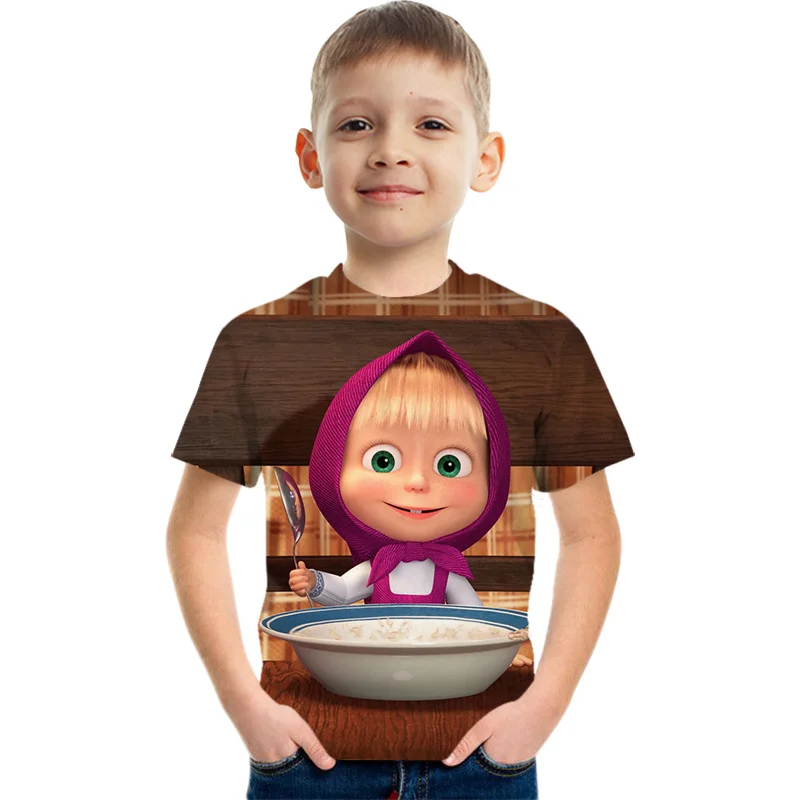 

Summer Children Fashion Clothing Boys Russian Cartoon 3D Short Sleeve T-shirt Kids Sweatshirt Casual Clothes Boys Cool T-shirts