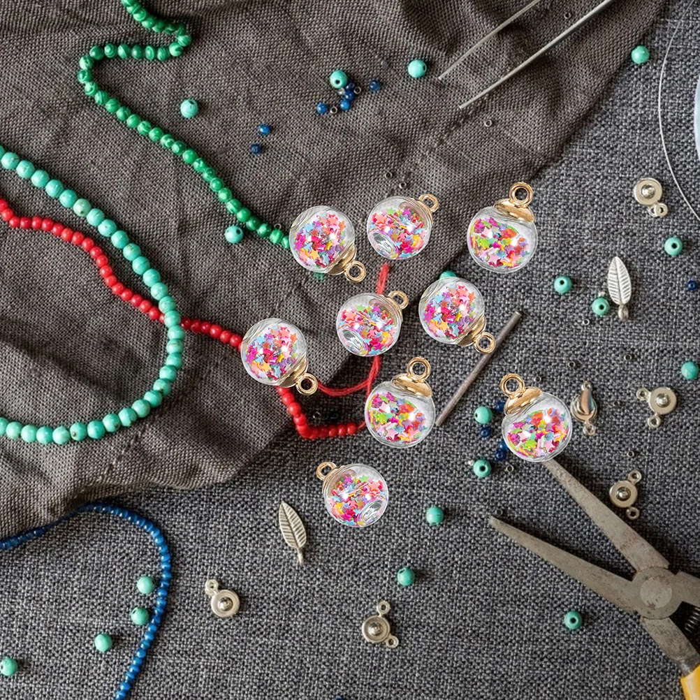 40 шт. подвески в виде шариков с блестками для ожерелья звездные шары браслет DIY