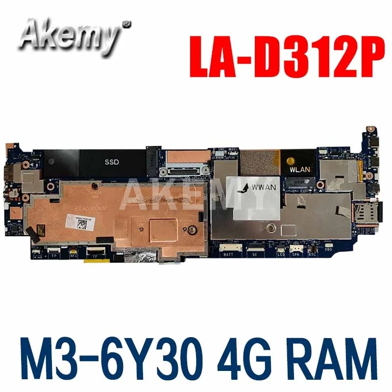 

Akemy CN-0KYNNJ 0KYNNJ KYNNJ For DELL Latitude 13 7370 LA-D312P laptop motherboard M3-6Y30 4G RAM