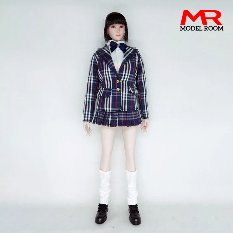 

1/6 Girl JK Suit School Uniform Pleated Skirt Shirt Jacket Clothes Model Fit 12'' TBL PH JO Soldier Normal Action Figure Body