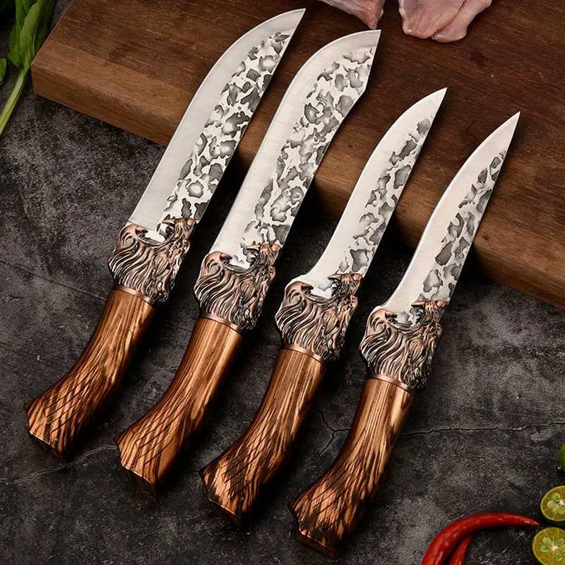 

Forged Butcher Kitchen Chef Knife Set Stainless Steel Meat Fish Fruit Vegetables Slicing Boning Chopping Hunting Cleaver Knives