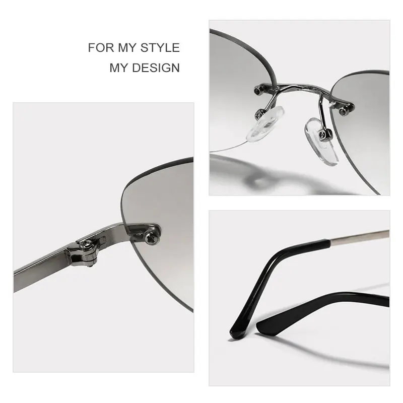 Мужские и женские очки без оправы HBK классические оранжевые солнцезащитные в