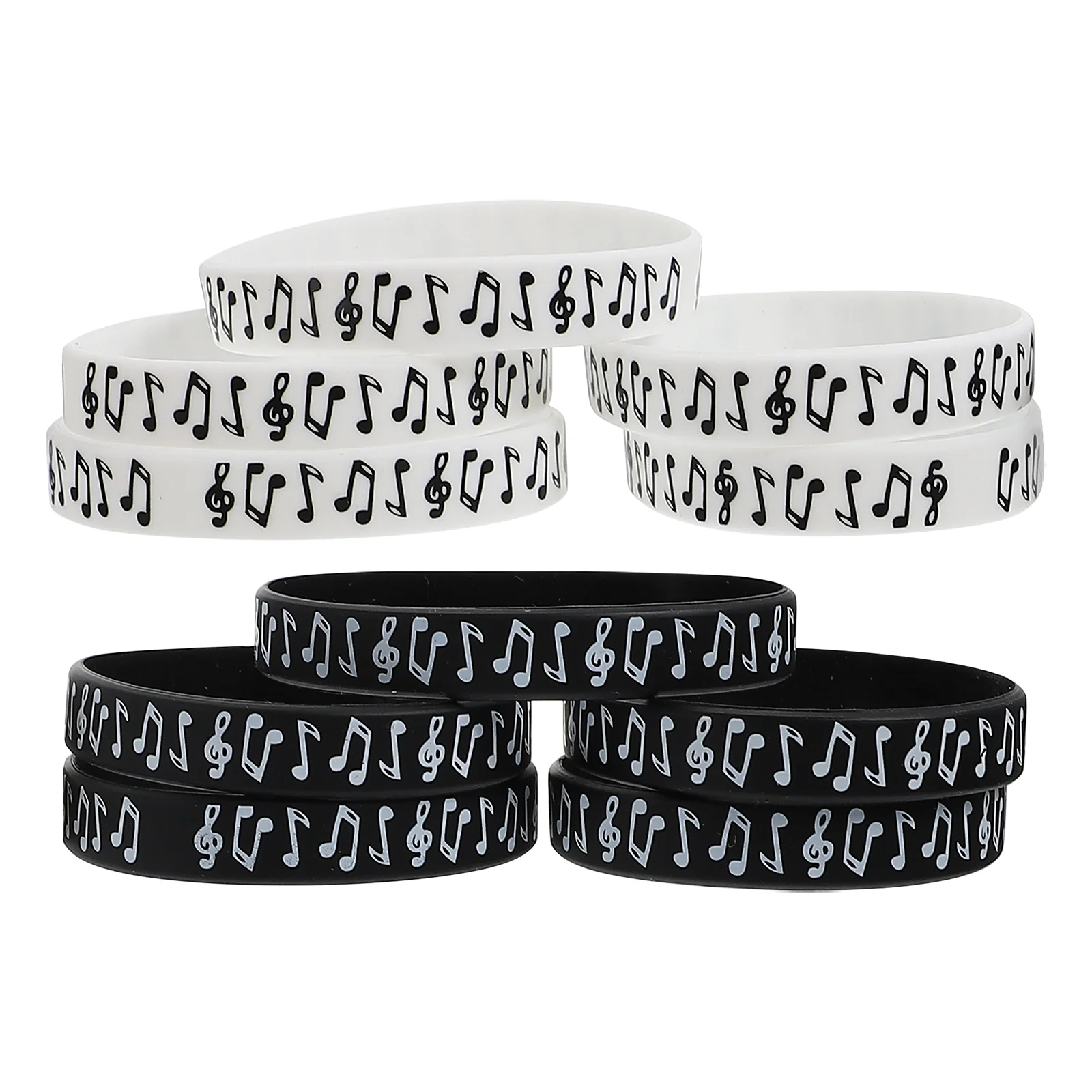

10pcs Concert Wristbands Silicone Bracelets Silicone Syllable Notes Wristbands