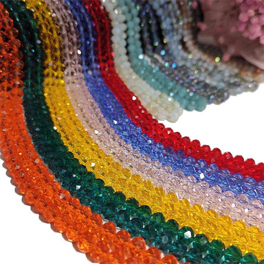 

77ALC 1 нить хрустальные цветные стеклянные граненые бусины для изготовления браслетов ожерелий аксессуары для волос «сделай сам» ювелирные ...
