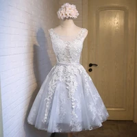 short evening dress lace party gown applique mini prom dress 2022 robe de soiree