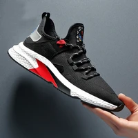 2022 spring and summer flying weaving new fashion korean running shoes comfortable and breathable men casual sports shoes