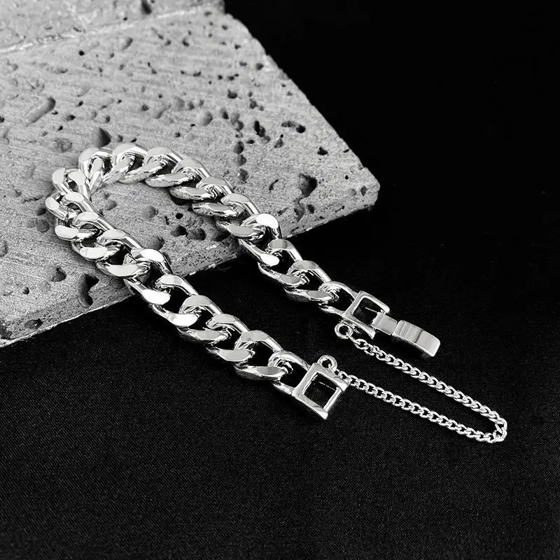 

Personalized Alloy Hip Hop Chains for Men Women Stainless Steel Metal Link Bracelet Simple Fashion Versatile Unisex Jewelry