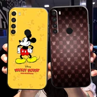 mickey minnie mouse phone case for xiaomi redmi note 8 pro note 8t redmi 8 8a black soft coque liquid silicon back carcasa
