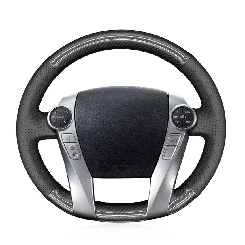 Искусственная кожа из черного углеродного волокна для Toyota Prius 30 XW30 + C 2009-2020 Aqua