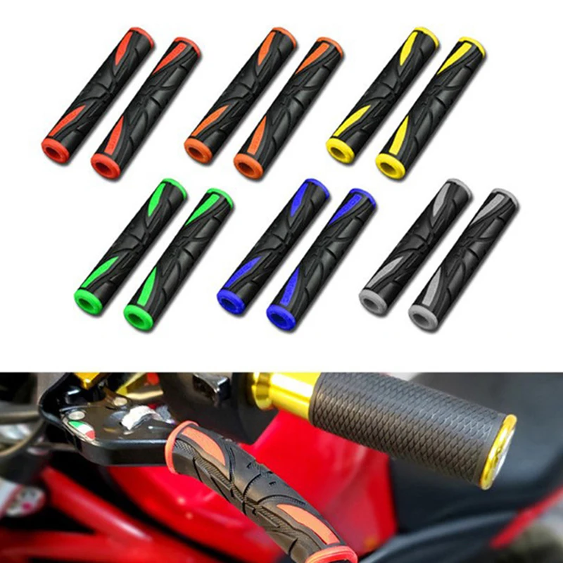 

2Pcs Durable Motorcycle Handle Bars Cover Anti-Slip Brake Handle Rubber Sleeve Motorcycle Bicycle Protection Cover