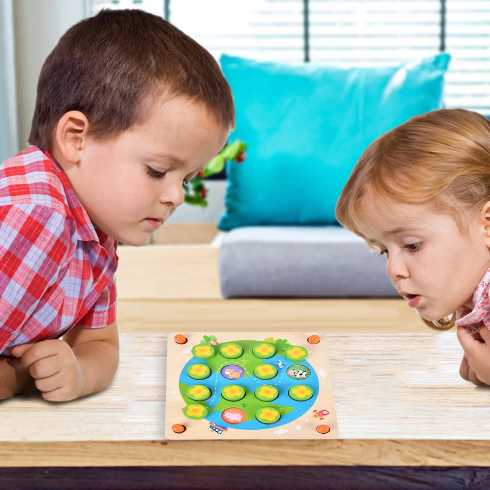 

3D Wooden Memory Chess Puzzle Game Montessori Game Family Reunion Interactive Toy Kid Color Cognitive Learning Toy