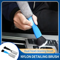 car cleaning brush dual head detailing brush auto cleaning kit tool for air vents interior exterior leather cleaning tool