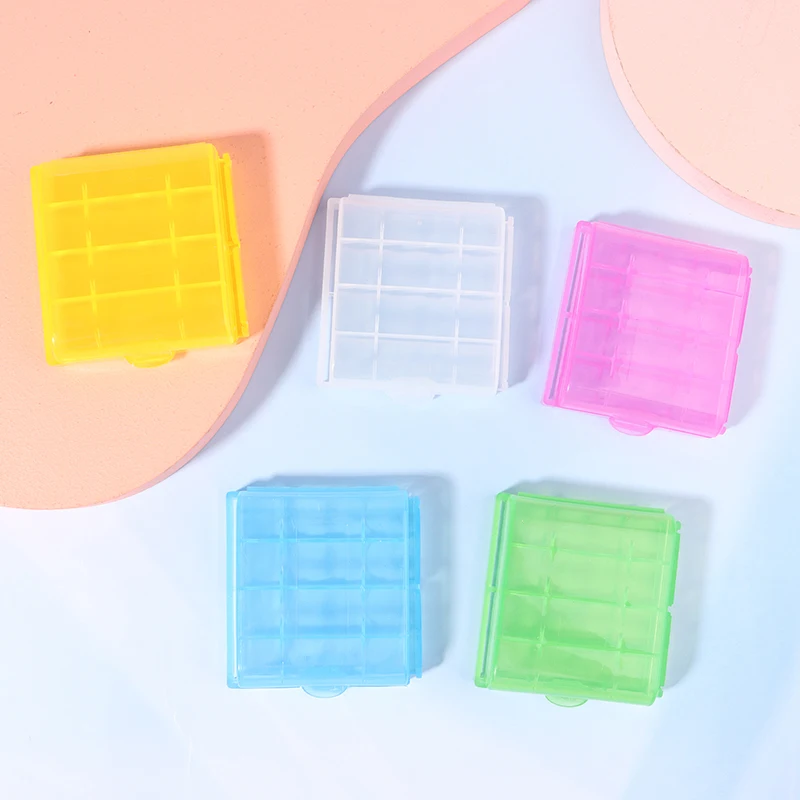 

2Pcs 4 Slots Highquality Rechargeable Battery Storage Box Durable Plastic Box 4 Section Equipment Thicken Battery Storage Box