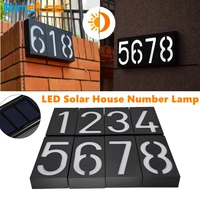 house number led solar lamp wireless outdoor street doorplate sensor wall light door address plaque number digits lampes 0 9