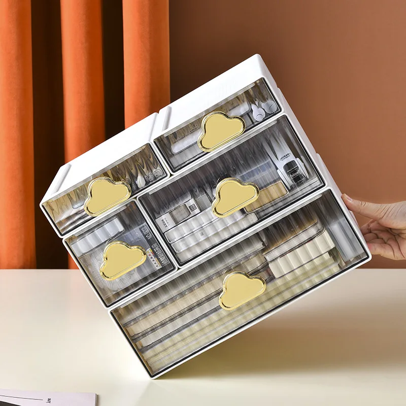 

New 26992401 Transparent Drawer-type Stationery Stacked With Desktop Storage Box