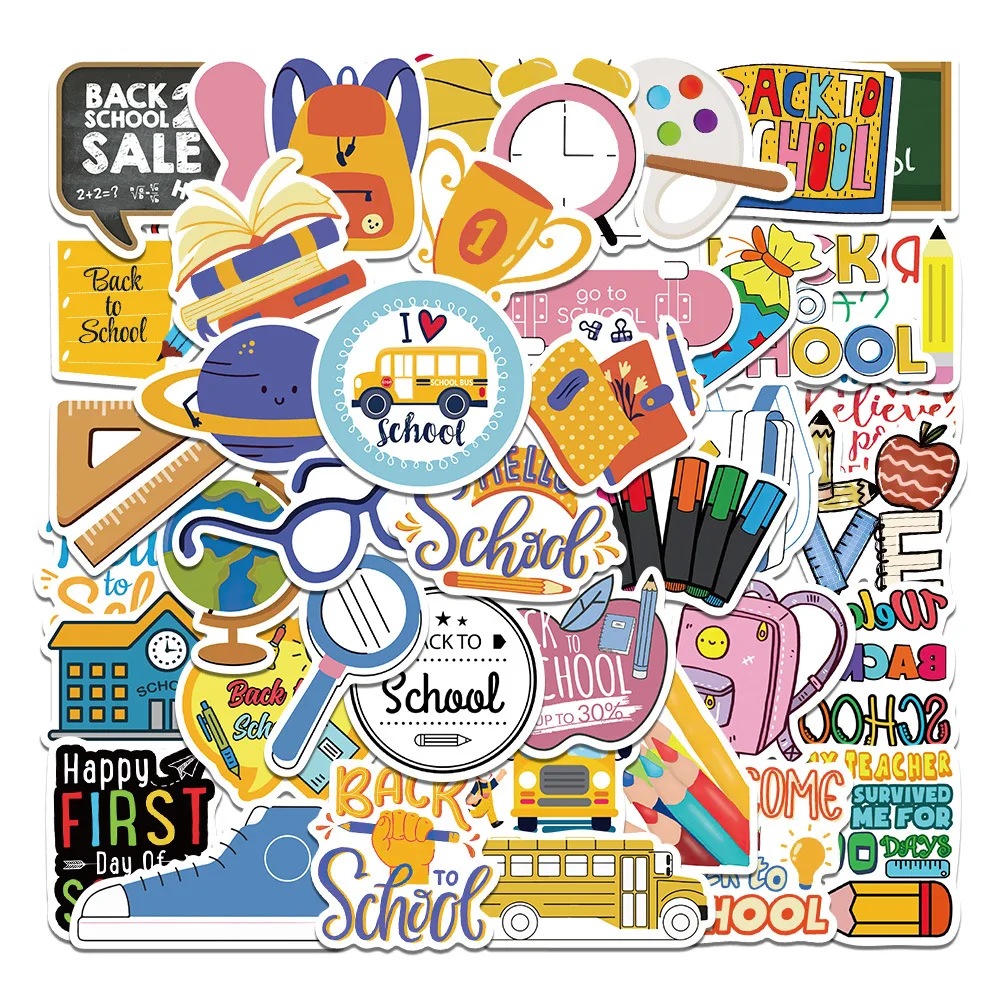 

10/30/50 PCS School Starts Supplies Cartoon Graffiti Stickers Decal DIY Skateboard Laptop Luggage Guitar Kid Toy Sticker Gift