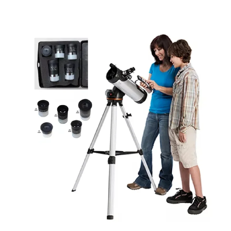 Celestron  Large 114mm Reflector Computerized Newtonian Astronomical Telescope Full-Height Tripod - Motorized Altazimuth Mount