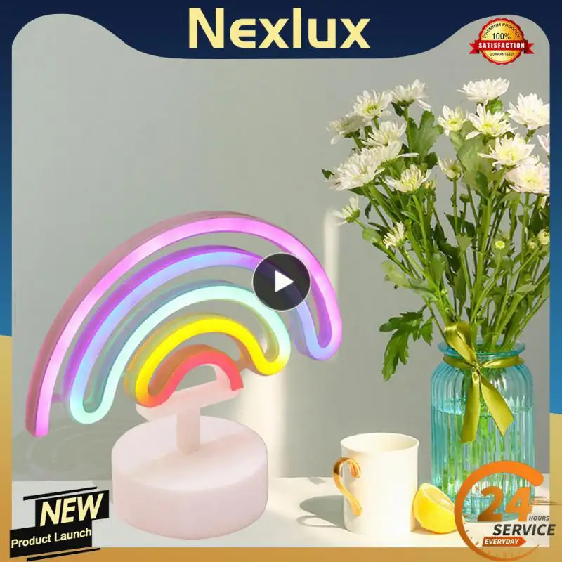 

Cordless Lighting Home Festive Atmosphere Light Rainbow Decorative Lamps Convenient Long Endurance Multi-color Energy Saving