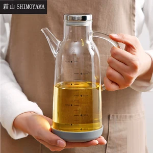 shimoyama olive oil bottle with scales cooking seasoning oil vinegar storage bottle oil cruet glass dispenser kitchen gadget free global shipping