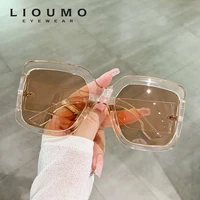 lioumo 2022 trendy shades oversized sunglasses for women gradient glasses men anti glare uv400 protection eyewear gafas de sol